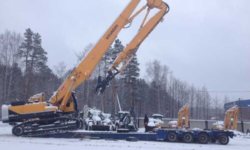 Аренда гусеничного экскаватора Hyundai R520LC-9 с гидроножницами